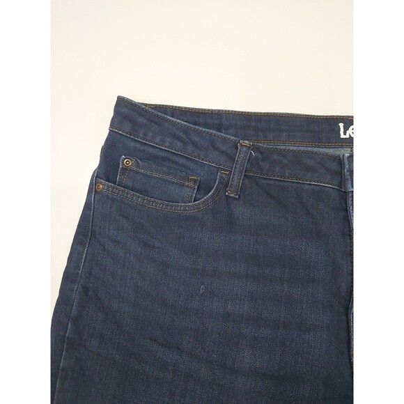 Lee Regular Fit Plus Size 20m Straight Leg Mid Rise Dark Wash Denim Jeans - Picture 10 of 13